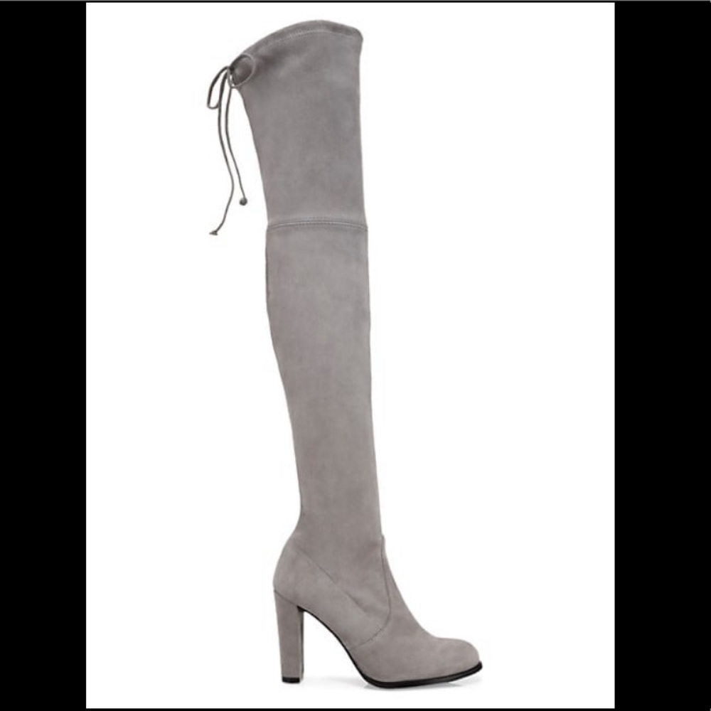 Stuart Weitzman Highland Gray Suede Boot - sz. 8.5